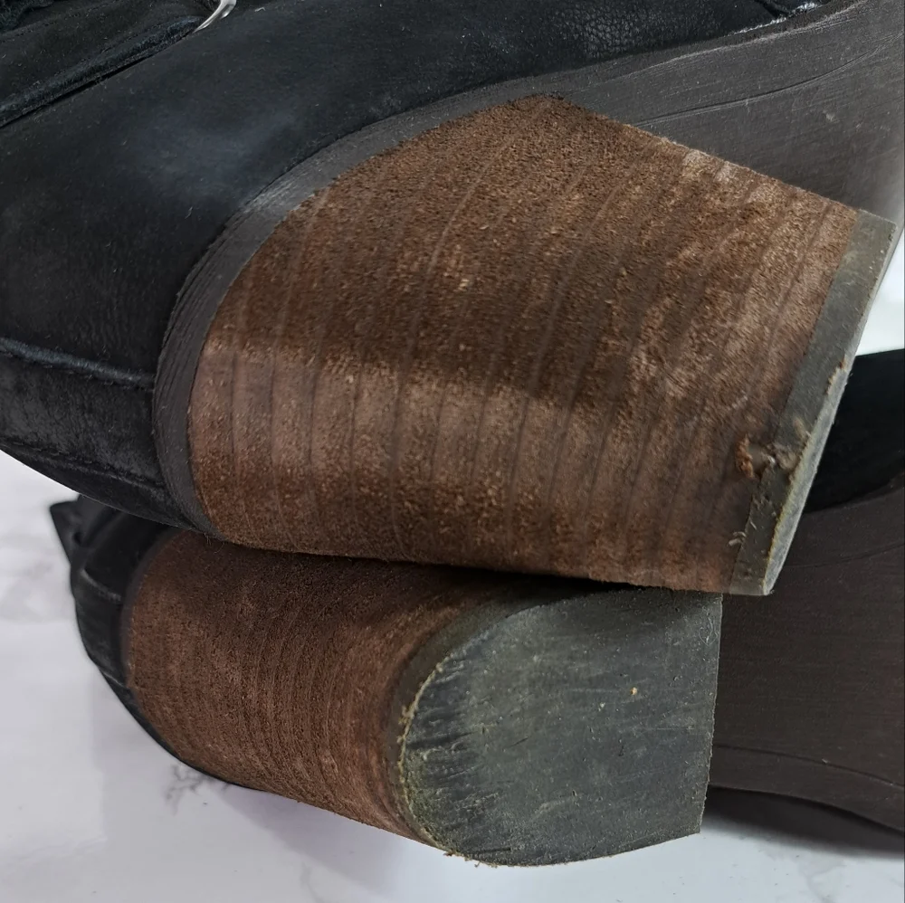 Sam Edelman Merton Black Suede Leather Zip Ankle Booties Size 7.5 - Picture 9 of 13